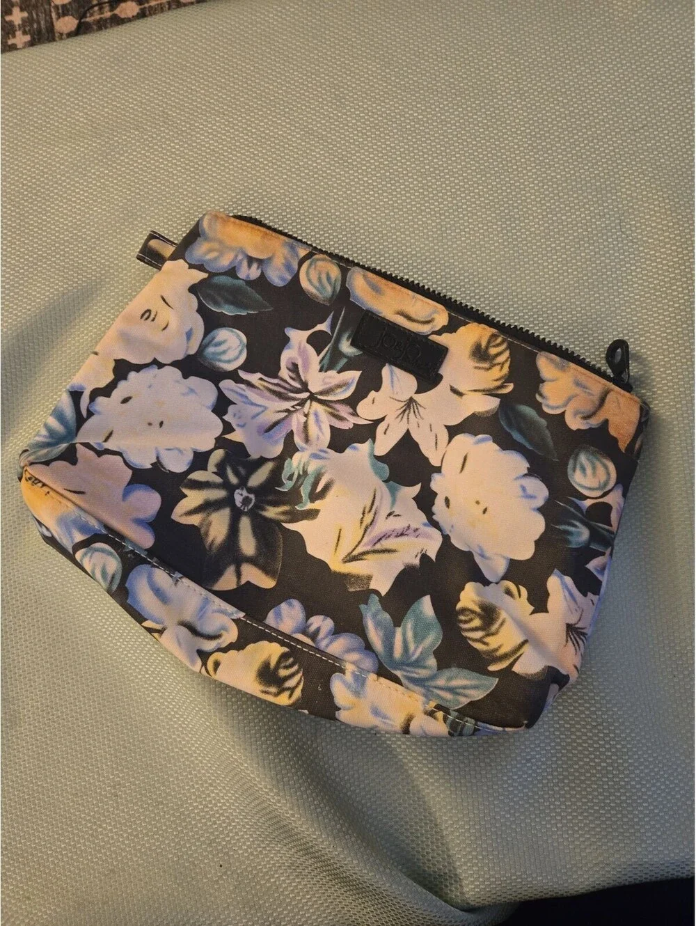 Jo & Jo Floral Canvas Cosmetic Pouch with Zipper Pockets